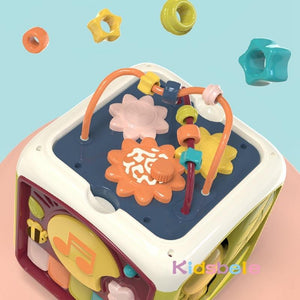 Planet Gates Baby Activity Cube Toddler Toys 7 in 1 Educational Shape Sorter Musical Toy Bead Maze Counting Discovery Toys For Kids Learning