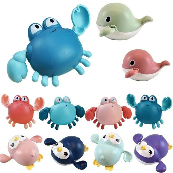 Planet Gates Baby Bath Toys Animal Cute Cartoon Tortoise Crab Classic Baby Water Toy Infant Swim Chain Clockwork Toy For Kid 2020 Newest
