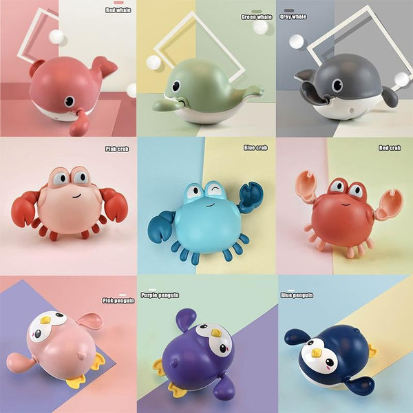 Planet Gates Baby Bath Toys Animal Cute Cartoon Tortoise Crab Classic Baby Water Toy Infant Swim Chain Clockwork Toy For Kid 2021 Newest