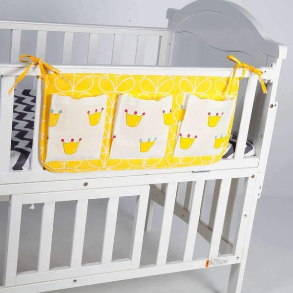 Planet Gates Baby Bed Hanging Storage Bag Cotton Newborn Crib Organizer Toy Diaper Pocket for Crib Bedding Set Accessories
