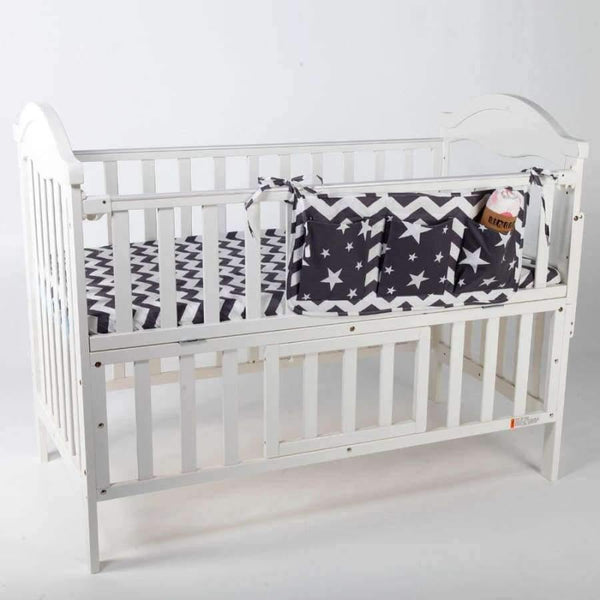 Planet Gates Baby Bed Hanging Storage Bag Cotton Newborn Crib Organizer Toy Diaper Pocket for Crib Bedding Set Accessories