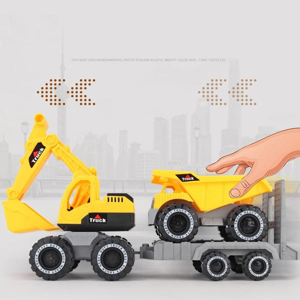 Planet Gates Baby Classic Simulation Engineering Car Toy Excavator Bulldozer Model Tractor Toy Dump Truck Model Car Toy Mini for Kid Boy Gift