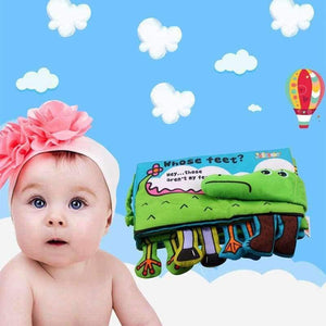Planet Gates Baby Cloth Book Soft Fabric Feet Crocodile English Learning Story Quiet Book For Newborn Babies Children Kids Educational Toys