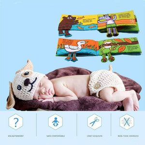 Planet Gates Baby Cloth Book Soft Fabric Feet Crocodile English Learning Story Quiet Book For Newborn Babies Children Kids Educational Toys