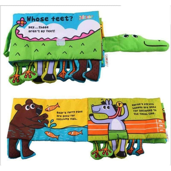 Planet Gates Baby Cloth Book Soft Fabric Feet Crocodile English Learning Story Quiet Book For Newborn Babies Children Kids Educational Toys
