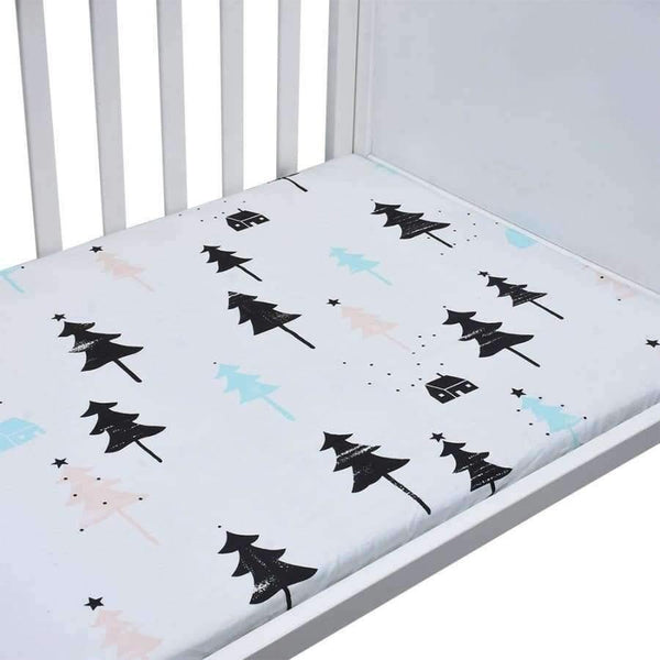 Planet Gates Baby Crib Bedding Set Fitted Soft Woven Cotton Sheet  with Unisex Design for Babies Crib Sheets Great gift for Baby