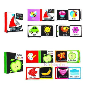 Planet Gates Baby Early Education Toys 4PCS Black White Colorful Books Learning Color/Shape/Words/Number Intelligence Development Soft Toys