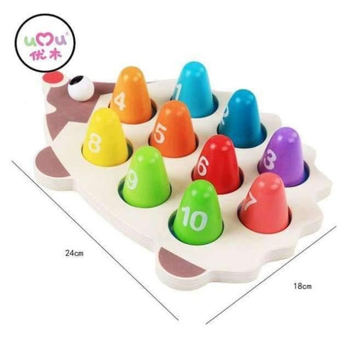 Planet Gates Baby Educational Wooden Montessori Toys Cartoon Hedgehog Learning Colorful Number Matching Math Toys For Children UJ2666H