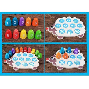 Planet Gates Baby Educational Wooden Montessori Toys Cartoon Hedgehog Learning Colorful Number Matching Math Toys For Children UJ2666H