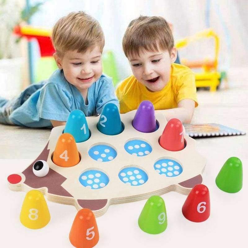 Planet Gates Baby Educational Wooden Montessori Toys Cartoon Hedgehog Learning Colorful Number Matching Math Toys For Children UJ2666H