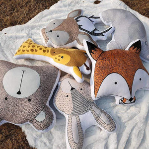 Planet Gates Baby Elephant Fox Deer Bear Giraffe Rabbit Soft Stuffed Plush Toys Pillows Animal Plush Toy Cartoon Pillow Cushion For Kids Gift