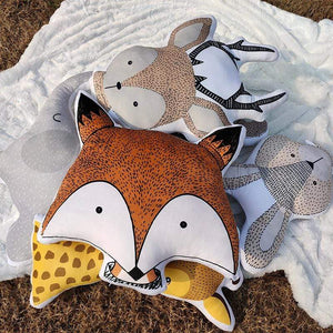 Planet Gates Baby Elephant Fox Deer Bear Giraffe Rabbit Soft Stuffed Plush Toys Pillows Animal Plush Toy Cartoon Pillow Cushion For Kids Gift