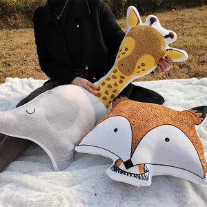 Planet Gates Baby Elephant Fox Deer Bear Giraffe Rabbit Soft Stuffed Plush Toys Pillows Animal Plush Toy Cartoon Pillow Cushion For Kids Gift