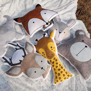 Planet Gates Baby Elephant Fox Deer Bear Giraffe Rabbit Soft Stuffed Plush Toys Pillows Animal Plush Toy Cartoon Pillow Cushion For Kids Gift