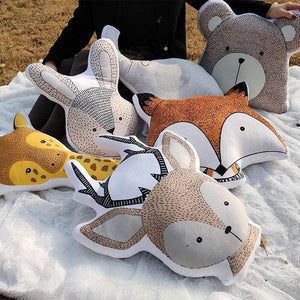 Planet Gates Baby Elephant Fox Deer Bear Giraffe Rabbit Soft Stuffed Plush Toys Pillows Animal Plush Toy Cartoon Pillow Cushion For Kids Gift