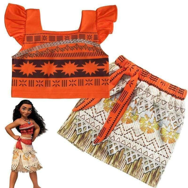 Planet Gates Baby girl clothes Princess dress Moana Cosplay Costume for Children Vaiana Girls Party Wedding dresses with Necklace Costumes