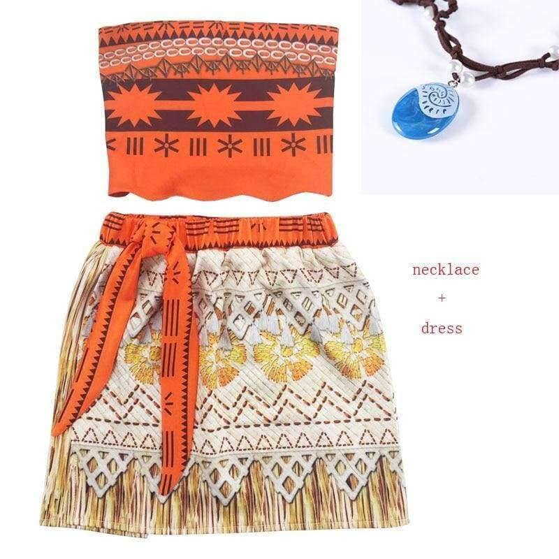 Planet Gates Baby girl clothes Princess dress Moana Cosplay Costume for Children Vaiana Girls Party Wedding dresses with Necklace Costumes