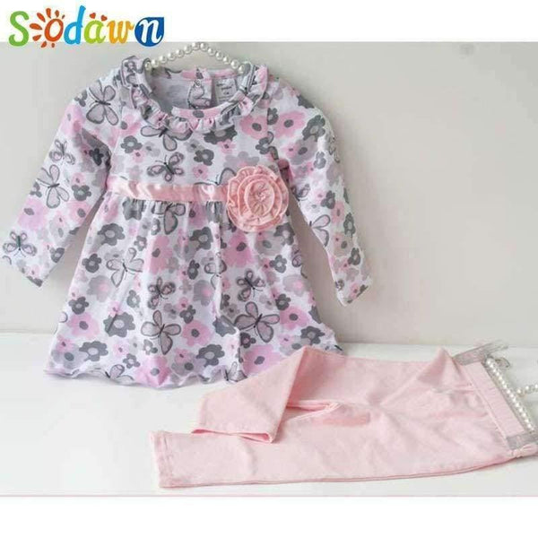 Planet Gates Baby Girl Floral Clothes Set Newborn Toddler Cotton Suit Kids Girl Outfits Spring Tracksuit Infant Clothing Set