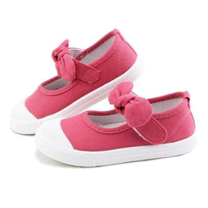 Planet Gates Baby Girl Shoes Canvas Casual Kids Shoes With Bowtie Bow-knot Solid Candy Color Girls Sneakers Children Soft Shoes 21-30
