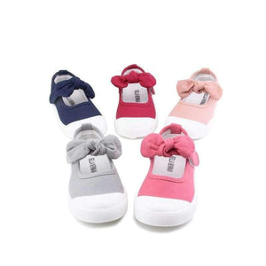 Planet Gates Baby Girl Shoes Canvas Casual Kids Shoes With Bowtie Bow-knot Solid Candy Color Girls Sneakers Children Soft Shoes 21-30