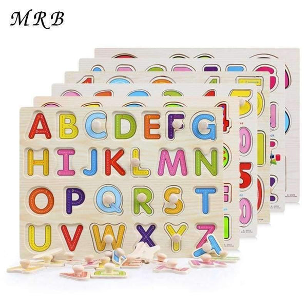 Planet Gates Baby Kid Early educational toys baby hand grasp wooden puzzle toy alphabet and digit learning education child wood jigsaw toy