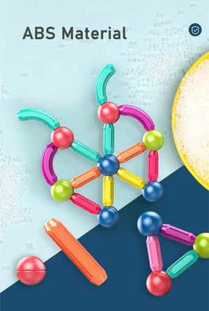 Planet Gates Baby Magnetic Building Blocks Balls Constructor Magnet Sticks Blocks Set Montessori Toys for Boy Girl Birthday Gift 2 to 4 Years
