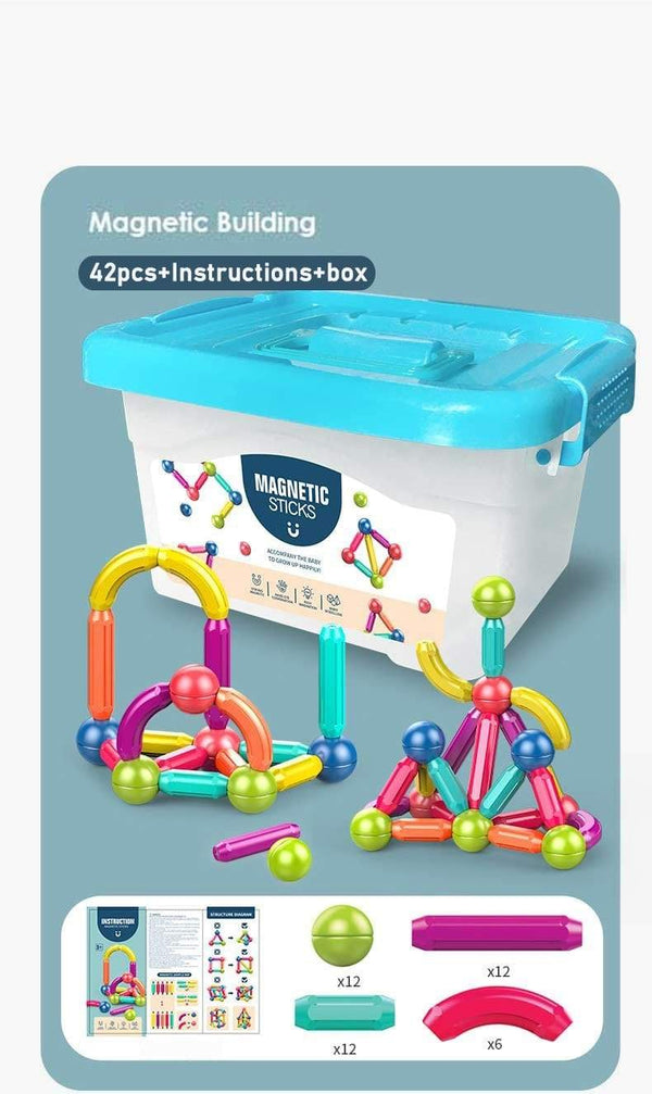 Planet Gates Baby Magnetic Building Blocks Balls Constructor Magnet Sticks Blocks Set Montessori Toys for Boy Girl Birthday Gift 2 to 4 Years