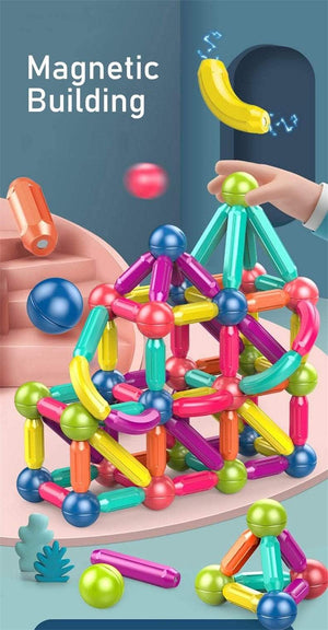 Planet Gates Baby Magnetic Building Blocks Balls Constructor Magnet Sticks Blocks Set Montessori Toys for Boy Girl Birthday Gift 2 to 4 Years