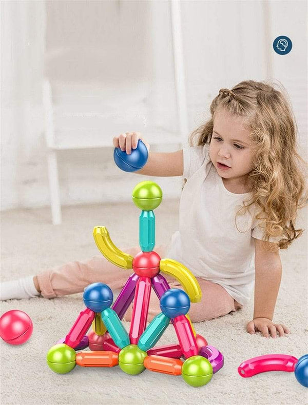 Planet Gates Baby Magnetic Building Blocks Balls Constructor Magnet Sticks Blocks Set Montessori Toys for Boy Girl Birthday Gift 2 to 4 Years