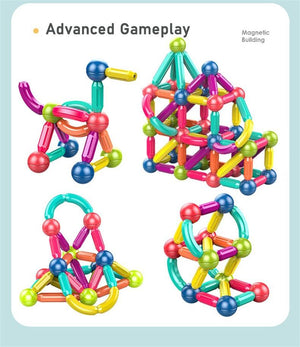 Planet Gates Baby Magnetic Building Blocks Balls Constructor Magnet Sticks Blocks Set Montessori Toys for Boy Girl Birthday Gift 2 to 4 Years