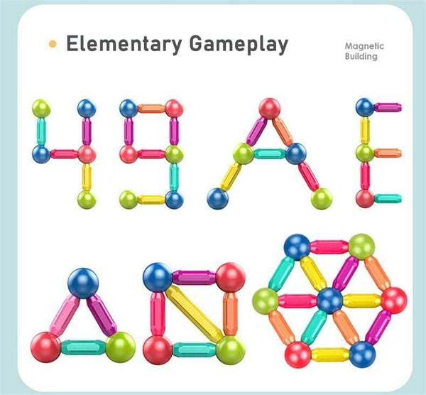 Planet Gates Baby Magnetic Building Blocks Balls Constructor Magnet Sticks Blocks Set Montessori Toys for Boy Girl Birthday Gift 2 to 4 Years