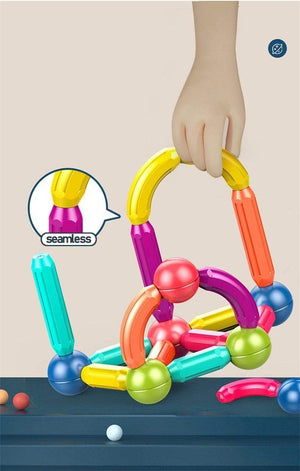 Planet Gates Baby Magnetic Building Blocks Balls Constructor Magnet Sticks Blocks Set Montessori Toys for Boy Girl Birthday Gift 2 to 4 Years