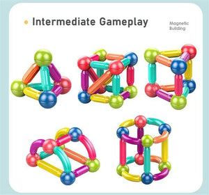 Planet Gates Baby Magnetic Building Blocks Balls Constructor Magnet Sticks Blocks Set Montessori Toys for Boy Girl Birthday Gift 2 to 4 Years