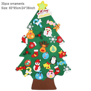 Planet Gates Baby Montessori Toy 32pcs DIY Felt Christmas Tree Toddlers Busy Board Xmas Tree Gift For Boy Girl Door Wall Ornament Decorations