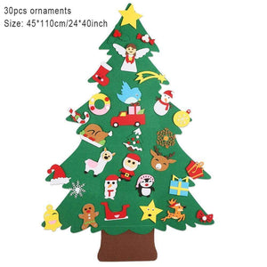 Planet Gates Baby Montessori Toy 32pcs DIY Felt Christmas Tree Toddlers Busy Board Xmas Tree Gift For Boy Girl Door Wall Ornament Decorations