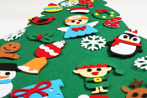 Planet Gates Baby Montessori Toy 32pcs DIY Felt Christmas Tree Toddlers Busy Board Xmas Tree Gift For Boy Girl Door Wall Ornament Decorations
