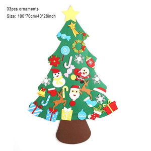 Planet Gates Baby Montessori Toy 32pcs DIY Felt Christmas Tree Toddlers Busy Board Xmas Tree Gift For Boy Girl Door Wall Ornament Decorations