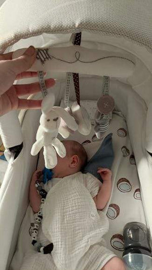 Planet Gates Baby Music Play Bed Hanging Bell Baby‘s Mobile Crib Infant Stroller Baby Crib Rattle Toy Soft Cute Rabbit Bear Bell Toy