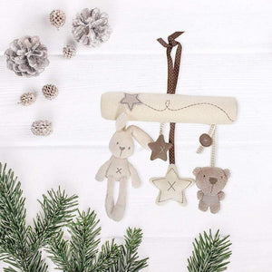 Planet Gates Baby Music Play Bed Hanging Bell Baby‘s Mobile Crib Infant Stroller Baby Crib Rattle Toy Soft Cute Rabbit Bear Bell Toy