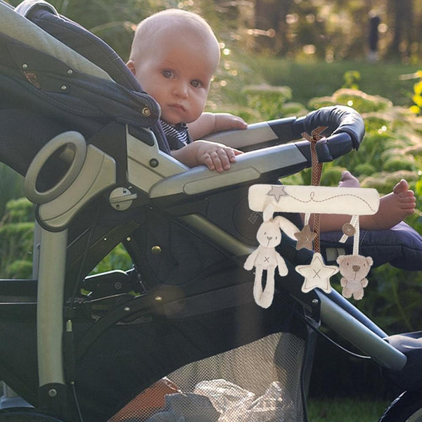 Planet Gates Baby Music Play Bed Hanging Bell Baby‘s Mobile Crib Infant Stroller Baby Crib Rattle Toy Soft Cute Rabbit Bear Bell Toy