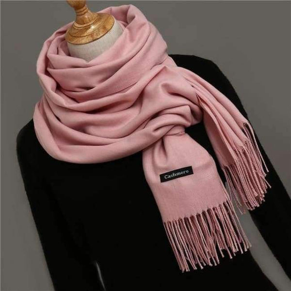 Planet Gates baby pink / China Women scarf soild winter cashmere scarves for ladies neck warm pashmina long shawl wraps bandana foulard female head hijab