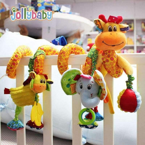 Planet Gates Baby Plush Animal Rattle Mobile Infant Stroller Bed Crib Spiral Hanging Toys Gift for Newborn Children 0-12 Months