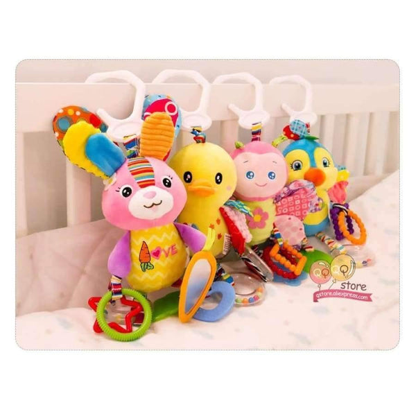 Planet Gates Baby Plush Stuffed Animal Baby Bed Mobile Toy Bunny Rattle Infant Bed Hanging Toys for Children Kids Christmas Gift
