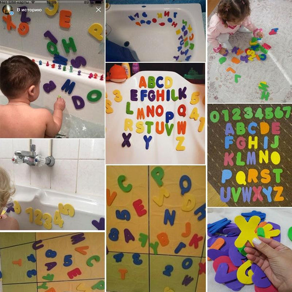 Planet Gates Baby Puzzle Bath Toy EVA Alphanumeric Letter Paste Kindergarten Cognitive jigsaw Bathroom Early Education DIY Sticker Kids Toys