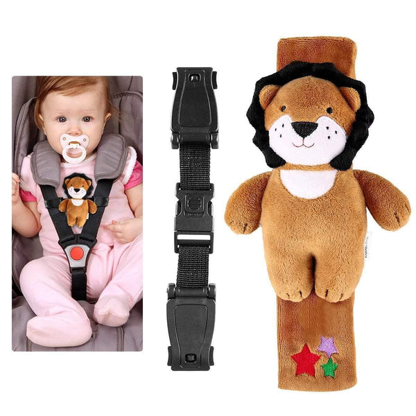 Planet Gates Baby Seat Lock Safety Harness Belt Locking Buckle with A Plush Lion Cover for Child Car Chair Stroller Pram Pushchair