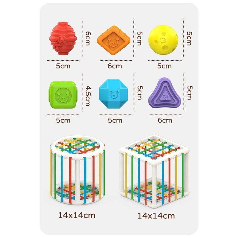 Planet Gates Baby Shape Sorting Toy  motor skill tactile touch toy 10 months to 3 years  InnyBin soft cube montessori educational toys