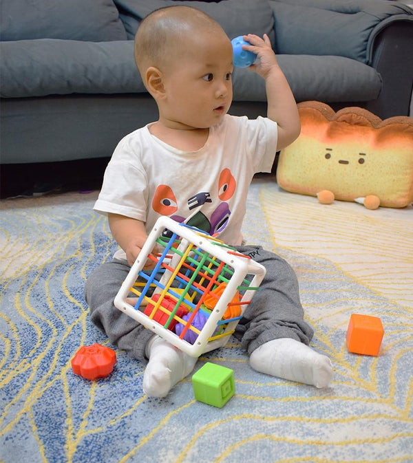 Planet Gates Baby Shape Sorting Toy  motor skill tactile touch toy 10 months to 3 years  InnyBin soft cube montessori educational toys