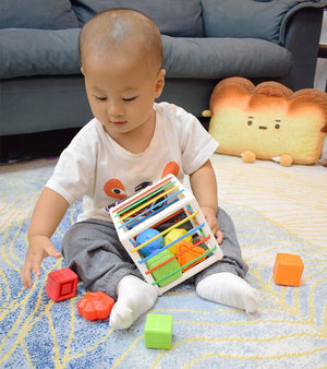 Planet Gates Baby Shape Sorting Toy  motor skill tactile touch toy 10 months to 3 years  InnyBin soft cube montessori educational toys