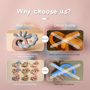 Planet Gates Baby Silicone Teethers Rodent Teething Ring Newborn Baby Rattle Bracelet Toys Food Grade Baby Bracelet Nursing Teething Toys