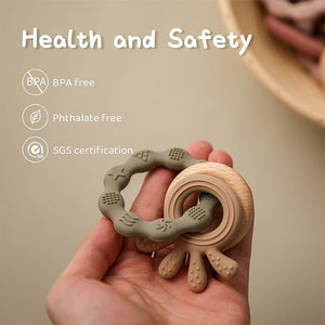 Planet Gates Baby Silicone Teethers Rodent Teething Ring Newborn Baby Rattle Bracelet Toys Food Grade Baby Bracelet Nursing Teething Toys